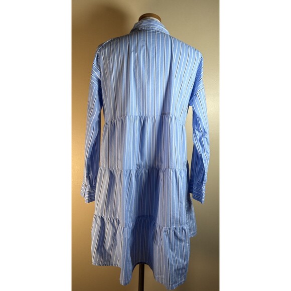 Tuckernuck Pomander Place Shades of Blue Cara shirt Dress Medium Tiered Preppy - Picture 4 of 14